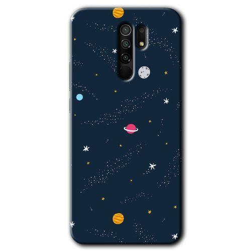 Xiaomi Redmi 9 HD Baskılı Kılıf + 9D Tam Ekran Koruyucu - Çizim Gezegen