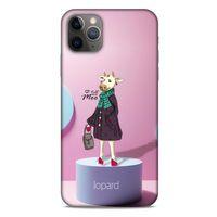 Apple Iphone 11 Pro Max Kılıf FunnyMaX (8) Baskılı Kılıf Pembe Mavi