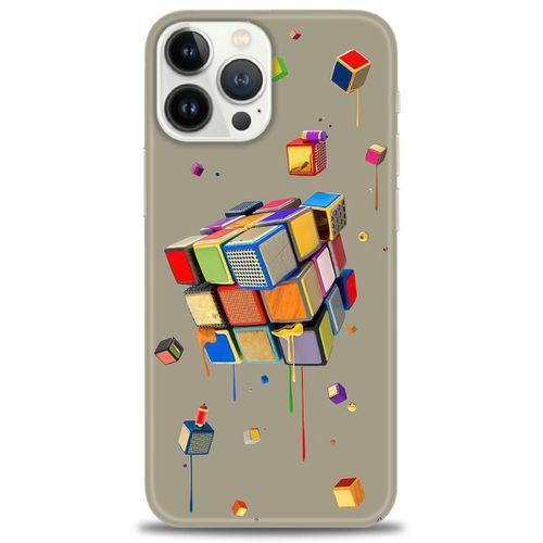 iPhone 13 Pro Kılıf HD Baskılı Kılıf - Zeka Küpü + Tam Ekran Koruyucu