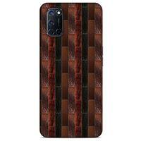 Oppo A92 Kılıf Patchwork (8) Baskılı Kılıf Siyah Kahverengi