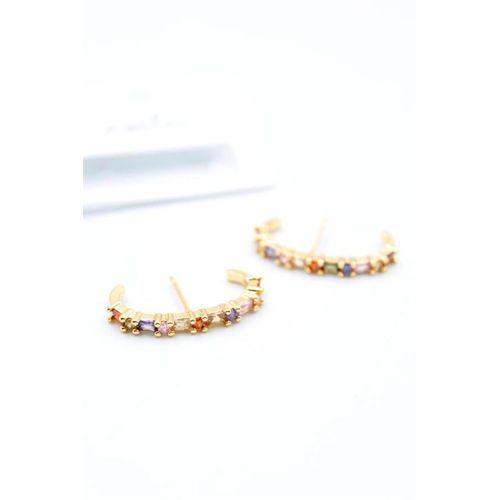 Taşlı Küpe - Altın