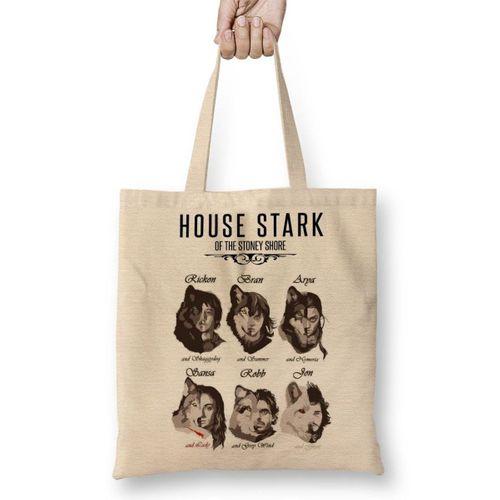 Game Of Thrones Stark Children And Wolves Bez Çanta Uzun Saplı