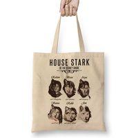Game Of Thrones Stark Children And Wolves Bez Çanta Uzun Saplı