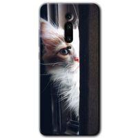 Xiaomi Mi 9T Kılıf HD Desen Baskılı Arka Kapak+Temperli Cam - Kedi Bakışı