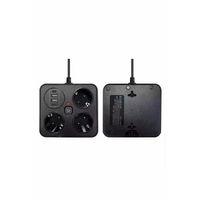 Akım Korumalı Anahtarlı Priz - 3x Priz - 2x Usb - 2x Type-c - 2 Mt Kablo Hızlı Şarj Özellikli Siyah