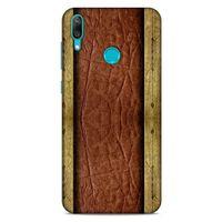 Huawei Y7 Prime 2019 Kılıf Patchwork (24) Darbe Emici Kılıf Kahve Sarı