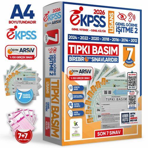 2026 EKPSS Lisans Genel Görme İşitme-2 ÖSYM Çıkmış Soru Tıpkı Basım 7li Kitapçık TG Deneme Paketi