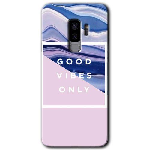 MRCİLETİSİM MRCİLETİSİM Samsung Galaxy S9 Plus Kılıf HD Desen Baskılı Arka Kapak + Temperli Cam - Good Vibes