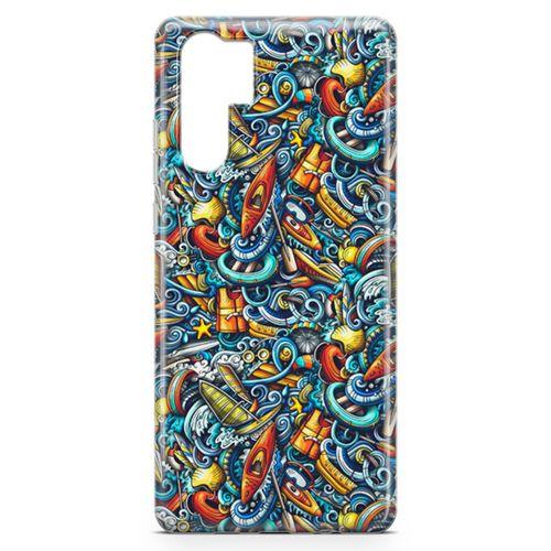 Huawei P30 Pro Kılıf Deniz Sporları Doodle Arka Kapak Koruma Desenli Full Koruyucu