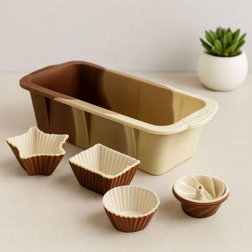 Silikon 13 Parça Muffin ve Baton Kek Kalıp Seti (11.5x25 cm)