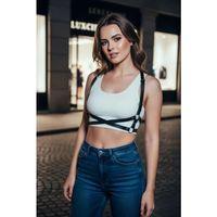 Siyah Kadın Kemer Suni Deri Çapraz Vücut Aksesuarı - Brf204