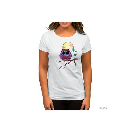 Şirin Baykuş Beyaz Kadın Tişört