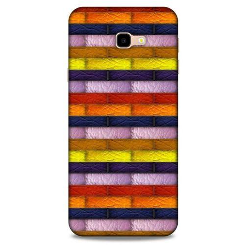 Samsung Galaxy J4 Plus Kılıf Patchwork (30) Silicone Case Şeker Pembe Sarı