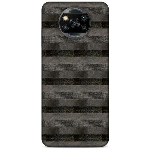 Xiaomi Redmi Poco X3 Kılıf Patchwork (23) Ultra Koruma Kılıfı Siyah Gri
