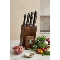 Sürmene Şef Mutfak Bıçak Seti Eskitme Ahşap Kütüklü Standlı Sıcak Dövme Bıçağı Set 7 Parça Sürbisa 61509