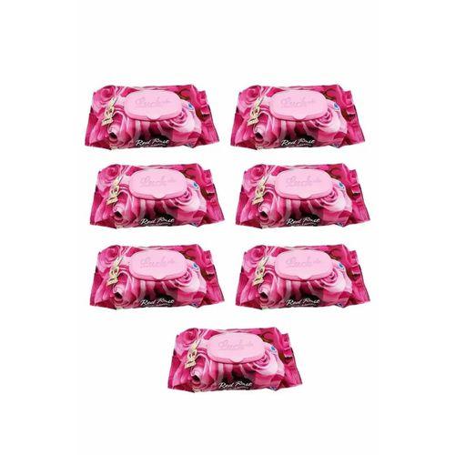 7 Paket Red Rose Islak Havlu Mendil 90 Adet Kapaklı Gül Kokulu