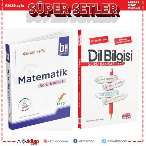 Birey Yayınları Matematik B Serisi Orta Düzey ve AKM Dil Bilgisi Soru Bankası Seti 2 Kitap