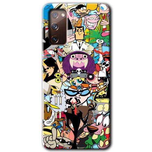 MRCİLETİSİM  Samsung Galaxy S20 FE Kılıf Kapak - Süper Çizgi Kahramanlar +Hayalet Ekran Yandan Gözükmez