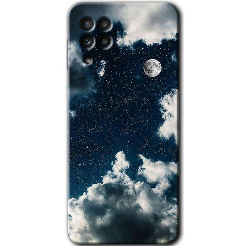 Samsung Galaxy M22 Kılıf Baskılı Kapak - Gece Gökyüzü +Tam Kaplayan Mat Seramik