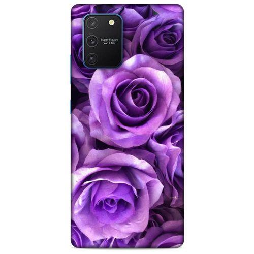 Samsung Galaxy S10 Lite Uyumlu Kılıf Mor Delisi (40) Fit Silikon Kılıf Büyük Güller