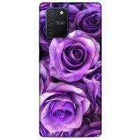 Samsung Galaxy S10 Lite Uyumlu Kılıf Mor Delisi (40) Fit Silikon Kılıf Büyük Güller