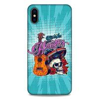 Lopard Apple iPhone XS Max Uyumlu Kılıf Tattoo's (34) Slim Armor Kılıf İskelet & Gitar