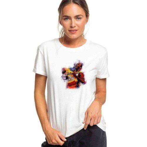 Lakers Basketci Baskılı Beyaz Kadın Tshirt