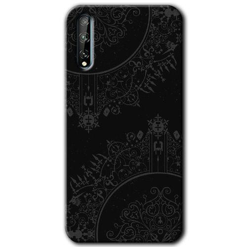 Huawei P Smart S Kılıf HD Desen Baskılı Arka Kapak - Siyah Mandala