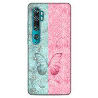 Xiaomi Mi Note 10 Kılıf Kelebek Etkisi (30) Silicone Case Turkuaz Pembe