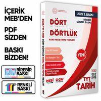 2026 YKS-TYT MEBİ-OGM Dört Dörtlük Tarih Pekiştirme Testi A4 Renkli Soru Bankası BASKI ÜCRETİ