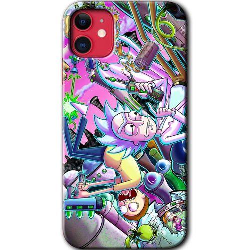 iPhone 11 Kılıf HD Desen Baskılı Arka Kapak + Mat Kobra Cam - Graffiti Çizgi Film