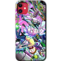 iPhone 11 Kılıf HD Desen Baskılı Arka Kapak + Mat Kobra Cam - Graffiti Çizgi Film