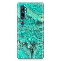 Xiaomi Mi Note 10 Pro Kılıf Su Yeşili Mermer Arka Kapak Koruma Desenli Full Koruyucu