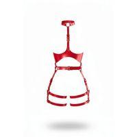 Kırmızı Harness Takım Deri Tokalı Boyun Detaylı - Brf1386