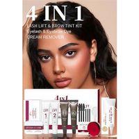 KAHVERENGİ Profesyonel 4'ü 1 Arada Kaş Laminasyon ve Kirpik Lifting Kiti - Özel Etiketli Kore Serisi 722965