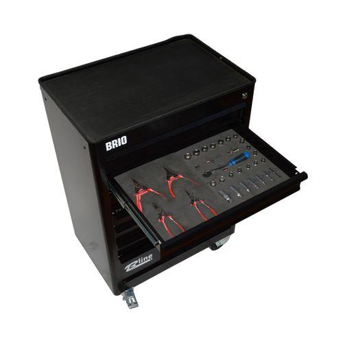 Hareketli Takım Dolabı 7 Çekmece Siyah Boş