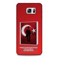 Samsung Galaxy Note 5 Kılıf Atatürk (4) Koruma Kılıfı Kırmızı