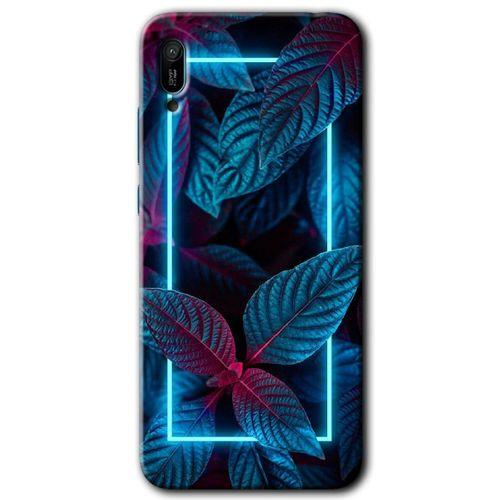 Huawei Y6 2019 Kılıf Baskılı Kapak - Mekanik Yaprak 4 +Tam Ekran Koruyucu