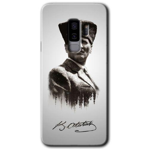 Potkal Hediye Fabrikası Samsung Galaxy S9 Plus HD Baskılı Kılıf + 9D Tam Ekran Koruyucu - Mustafa Kemal Atatürk
