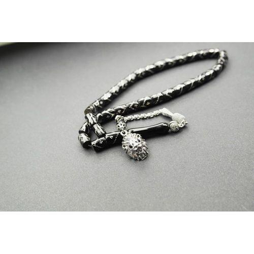 Oltu Taşı  Kesme Model Tek Zikzak Dörtlü Baklava  İşlemeli Tespih