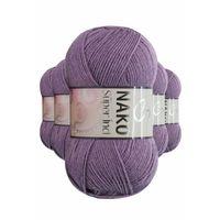 5 Adet Süper İnci El Örgü İpi 100 gr Açık Mürdüm 6684