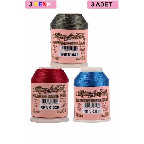 3 Adet Altınbaşak Oya ve Dantel İpi 20 gr - Royaleks - No: 328 - 811 - 581