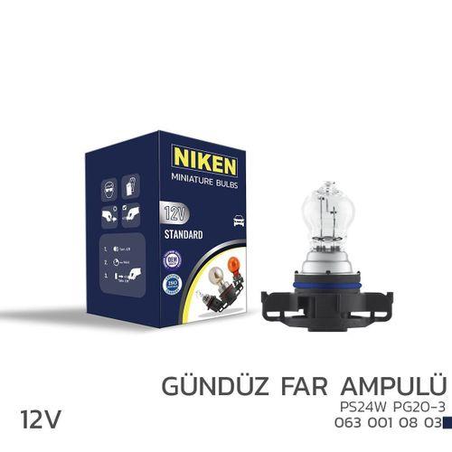Niken 12V PS24W Gündüz Far Ampulü (PG20-3) 10’Lu