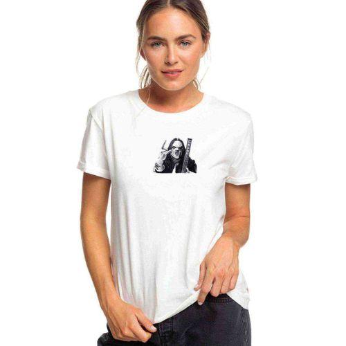 Slipknot Mıck Thomson Silüet Metal Rock Baskılı Beyaz Kadın Tshirt
