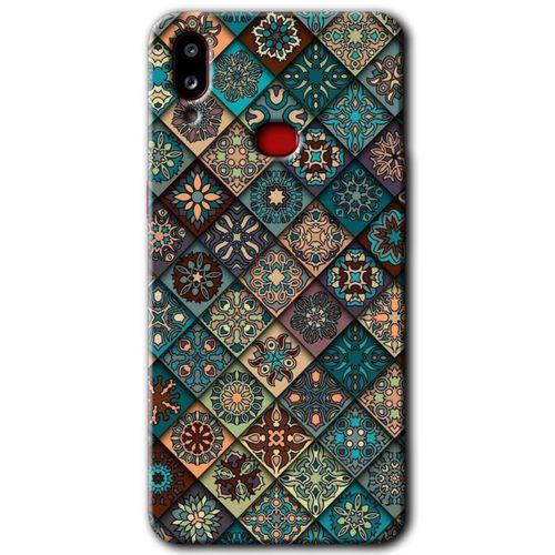 MRCİLETİSİM Samsung Galaxy A10s Kılıf Baskılı Kapak - Mandala Desen +Tam Kaplayan Mat Seramik