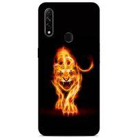 Lopard Oppo A31 Uyumlu Kılıf FireX (27) Tasarımlı Kılıf Ateşten Kaplan