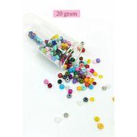 Dökme Cam Kum Boncuk Büyük Boy (6/0) 4 mm - 20 Gram - Karışık Renkli - BNC096