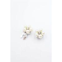 İncili Düğme Broşu - Gümüş