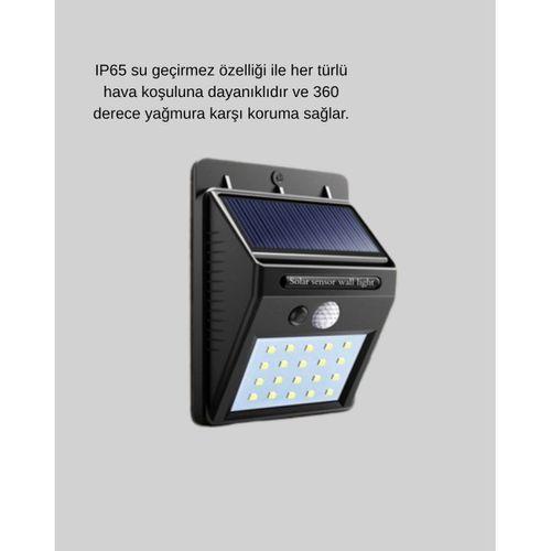 20 Led Güneş Paneli Aydınlatma – Fotoselli Ve Hareket Algılamalı Dış Mekan Duvar Lambası