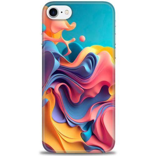 iPhone SE 2020 Kılıf HD Baskılı Kılıf - Renkli Su + Tam Ekran Koruyucu